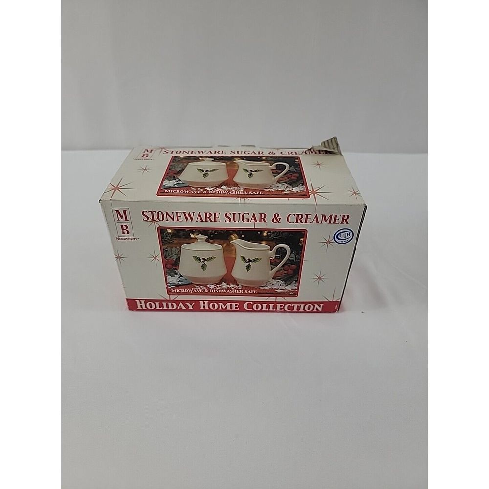 Merry Brite Holiday Home Collection Sugar and Creamer Christmas Original Box